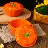 Dinnerware Sets Decorate Pumpkin Bowl Glass Saucepan Cover Decorative Soup Ceramics Creative Container