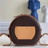 Designer Mini Petite Boite Chapeau Round Crossbody Bag With Adjustable Leather Strap Original Cowhidw Trim Canvas Messenger Clutch Pouch Shoulder Bags