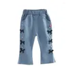 Trousers Spring Girls Flare Jeans Stylish Girl Casual Pure Color Summer Children Cotton Clothes 1-5Y Toddler Pants