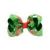 Baby Girls Bow Hairpins Barrettes Christmas Ribbon Cartoon Elk Snowflake Print Kids Headwear Clips Hair Associory