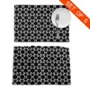 Table Mats Black And White Arabic Non-Slip Insulation Place For Kitchen Dining Washable Placemats Bowl Cup Mat Set Of 6