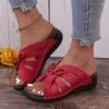 Slippers Fashion Women Wedges Shoes Platform Casual Beach Slides 2023 Bow Sandals Summer Flats Open Toe Flip Flops