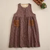 Casual jurken Mori Girl Lady-jurk Afdrukken Bloemenzakken Een lijnriem O-hals Mouwloos Mode Herfst Lente Dames