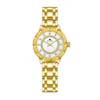 ساعة Wristwatches Women's Light Luxury Flower مجموعة Wristwatch Wristwatch الأزياء الأنيقة الكوارتز للماء ساعة الاتصال الهاتفي كبير RELOJ V45