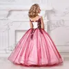 Robes de fille pastèque boule rouge enfant en bas âge anniversaire robe à fleurs Appliques Corset fête de mariage défilé de mode première Communion