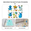 Badmattor Anti-Slip Cartoon Wall Sticker Badrum Anti-Skidklistermärken Badkar Dekor Baby Floor Icke-gliddekorativt icke-halkat marint djur