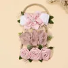 Hair Accessories Pink Floral Bands Nylon Flower Headbands For Baby Girl Toddler Infant Headband Elastic Headwear Kids