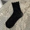 Women Socks Lolitas Ruffled Calf Sweet Bowknot Tights Loose Thin Summer Mesh Frilly Ankle For Womens T8NB