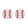 Stud Earrings Wood Softball Soccer Ball Football Basketball Sports Wooden Jewelry