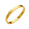 Brazalete de moda en forma de V, pulseras de acero inoxidable, brazaletes para amantes femeninos, pulsera de titanio de Color dorado para mujer, regalo de joyería