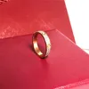 Jóias de designer clássico 3mm 4mm 5mm 6mm titânio aço prata amor anel homens mulheres anel de ouro rosa jóias casal anéis com diamantes presentes de natal com caixas