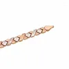 Charm-Armbänder Lila Gold 585 Rose Handstück vergoldet mit 14K European Wide Edition Luxusarmband Damen