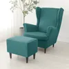 Chair Covers Stretch Spandex Wing Cover Solid Color Armchair Wingback Relax Sofa Slipcovers With Seat Cushion Case