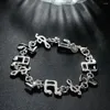 Link pulseiras fina nota musical corrente 925 cor prata para festa de casamento feminino menina estudante presentes de natal moda jóias