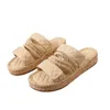 Sandaler Kvinnor Slipper Fashion Shoes kardborrbilar Slides Crystal Lambskin Sandal tofflor Två justerbara remmar glider