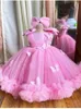 Платья для девочек 2023 Цветочное платье на свадьбу Многослойное пышное тюлевое платье с 3D-бабочками на день рождения Конкурс красоты платья для первого причастия