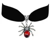 Halsband Gothic Blut Spinne Samt Frauen Mann Mode Pagan Hexe Schmuck Zubehör Geschenk Vintage Vampir Anhänger Halskette