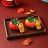 Tea Pets Persimmon Pet Can Raise Farbwechsel-Set Ornamente Boutique Simulation Fruit Ful Table