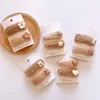 Hårtillbehör 4st/Set Women Girls Fashion Coffee Color Barrette Children's Plush Clip Autumn and Winter Hairn Pins Kids