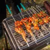 Narzędzia BBQ Skewers grilla silikonowy uchwyt Forks Długie grille Stal