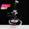 Vidro RecyclerDab Rig Tornado Água Bong Handmade Cachimbo De Fumar Borosilicato Material Shisha Com 14mm Tigela Conjunta