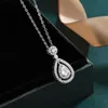 Collier Imitation Mosang en gros diamant brillant pour femmes, pendentif de tempérament en zircon, longue clavicule, chaîne en argent, vente en gros, 2023