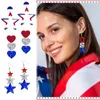 Orecchini a bottone Leopardo Bandiera del Giorno dell'Indipendenza Ragazze acriliche Gioielli colorati per donne con lato carino in acciaio
