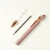 Personlig Rose Gold Ball Point Pennor Anpassade logotyp Graverade Namn Presenter Pekskärm Kontor Signatur Tillbehör Skol Stationery Stationer.