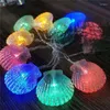 Strings LED Lights Sea Shell String Light Lampe de vacances pour la main intérieure extérieure arbre de Noël fête de mariage décoration de la maison batterie