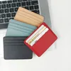 Card Holders 4 Slots Cardholder Ultra-thin PU Leather Mini Wallet Slim Bank Holder Men's Business Small ID Case For Women Purse