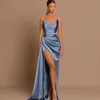 Królewska Blue Mermaid Prom Sukienki wieczorne Formalne ukochane sukienka na imprezę Side Night Vestido de novia plus size 328 328