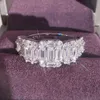 Kobiety luksusowe pierścionki projektantki plac Big Moissanite Diamond błyszczące pełne wiertarki biżuteria PT950 Prezent Girlfriend Prezenty zaręczynowe w ślubie 1919