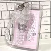 حاملي البطاقات Ins شفاف KPOP PO الإطار المفتاح سلسلة الكريستال الفراشة قلادة DIY إدراج POCARD POCARD HEART KEYRING IDILD