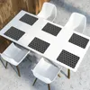 Table Mats Black And White Arabic Non-Slip Insulation Place For Kitchen Dining Washable Placemats Bowl Cup Mat Set Of 6