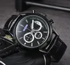 Mens Multi Funcitonal Quartz Watches Stopwatch 42mm 정품 가죽 버클 시계 Sapphire Luminous 6 바늘 세 눈 디자인 시계 공장 Montre De Luxe Gifts