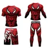 Tute da uomo Stampa 3D Fitness Boxing Wear Uomo 4 pezzi Rash Guard Gym Tight Jiu Jitsu MMA Pantaloncini Kickboxing T-shirt Set