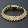 Hip Hop 14mm Rhombus Cuban Link Kette Halskette Armband Schmuck Set 18K Real Gold Überzogene Legierung Männer Schmuck