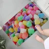 Carpets Colorful Candy Printed Flannel Floor Mat Bathroom Decor Carpet Non-Slip For Living Room Kitchen Welcome Doormat