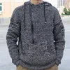 Herensweaters Mode Gebreide sweatshirts met lange mouwen en capuchon Effen Losse zwarte rits Heren Casual hoodies met trekkoord Eenvoudig