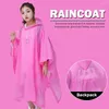 Raincoats Outdoor Rainwear Reusable Rain Coat With Drawstring Hood Raincoat Suit Thicken EVA For Boys Girls 6-12 Years Old Children