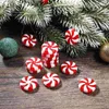 Dekorativa figurer Julgodisdekorationer Vita Xmas Diy Ornament Tree Pendants Lollipop Acrylic Decors Child Home 2024