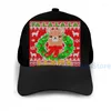 Ball Caps Fashion Christmas Fa la llama Ugly Sweater Cap Men Men Graphic Print Black Unisex Adult Hat