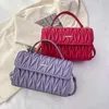 Bags Store Outlet Bags Small 2023 New Diagonal Straddle designer Pleated Women's Handheld Shoulder Bag
