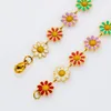 Charm Armbanden Kleurrijke Daisy Bloem Vrouwen Armband Vintage Stijl Zoete Korte Choke Sieraden Accessoires Verstelbaar