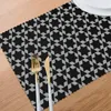 Table Mats Black And White Arabic Non-Slip Insulation Place For Kitchen Dining Washable Placemats Bowl Cup Mat Set Of 6