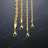 Men Ropes Long Necklace Stainless Steel Minimalist Twist Rope Chain Necklace Available in Gold Color Silver Color 2 TO 5mm Fashion JewelryNecklace