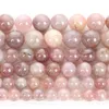 Grânulos de pedra natural opala rosa redondo solto para fazer jóias pulseira de bordado diy 4-12 mm