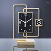 Masa saatleri retro makine saati Avrupa sessiz masa metal modern masaüstü saat lüks ev dekorasyon aksesuarları