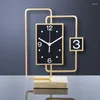 Table Clocks Retro Machine Clock European Silent Desk Metal Modern Desktop Watch Luxury House Decoration & Accessories