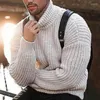 남성 스웨터 가을과 겨울 단색 터틀넥 스웨터 긴팔 풀오버 프라이머 모직 재킷